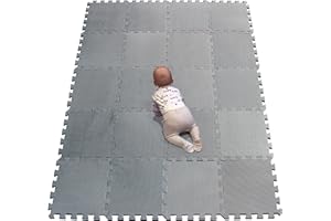 YIMINYUER Puzzle Play Mat for Babies and Toddlers, Non-Slip EVA Foam Floor Mat, Grey, R12G301020