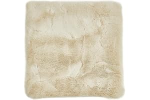 -LUXOR- living Sitzkissen Coste - Kunstfell Stuhlauflage als Deko Wohnzimmer oder Stuhlkissen - gemütliches Sitzkissen Stuhl Dekokissen 40 x 40 cm eckig beige 1 Stück