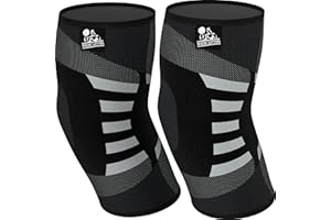 Nordic Lifting Gomitiere (1 paio) Supporto e Compressione per Sollevamento Pesi, Powerlifting, Cross Training -5mm Manica in Neoprene per le Migliori Prestazioni -Per Donne e Uomini