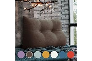 VERCART Keilkissen Bett Großes Rückenkissen Bett Kopfteil Bequemes Lesekissen für Bett und Sofa 2 in 1 Rückenlehne und Kopfkissen Couchkissen Langes XXL Lendenkissen Leinen 60cm Braun