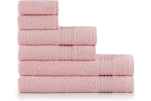 nottoc asciugamani bagno – rosa antico / 2 teli da bagno 70 x 140 + 2 asciugamani 50 x 90 + 2 asciugamani ospiti 30 x 50 – 100% cotone, spugna, morbido e assorbente, 6 pezzi set