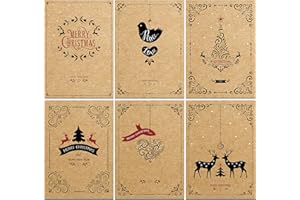 THE LAZY PANDA CARD COMPANY 36 tarjetas de Navidad recicladas, ecológicas, contemporáneas de color Kraft marrón