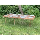 pratikoutdoor Katlanır Kamp, Piknik ve Bah&ccedil;e Masası 75x200 cm - Ceviz Renk