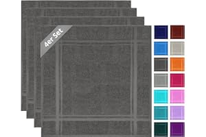 ‎LASHUMA Lashuma Spültücher Set 50x50 cm, London 4X Frottee Baumwolltuch Anthrazit - Grau