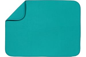 S&T INC. STS Dish Drying Mat, Teal, 18" x 24"