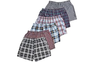 Bonjour - Mens Everyday Essentials Multipack Classic loose fit Woven Boxer Shorts for Men - 6 pack - Cotton Breathable Underwear Briefs, Mens Boxers Shorts S, M, L, XL, XXL, 3XL, 4XL, 5XL