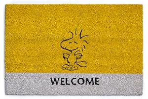 Excelsa Peanuts 40 x 60 cm Mata podłogowa Wejście Woodstock, Włókno kokosowe, Żółty,