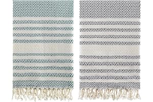 nottoc Strandtücher 2er Set Schwarz - Grün, Extra Groß, 100% Baumwolle, Schnelltrocknend & Saugfähig, Ideal für Strand, Reise