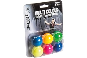 Fox TT 6pk Coloured Table Tennis Balls (Pack of 6) Mixte, Multicolore