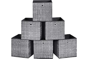 SONGMICS Vikbara förvaringslådor, set med 6 förvaringskuber i icke-vävt tyg, 30 x 30 x 30 cm, organiseringsfack för leksaker