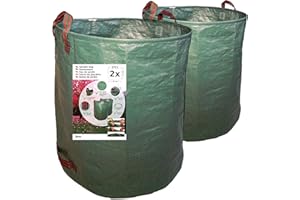7DOO 2pz Sacchi Giardinaggio 272 L (XL), Ecco 5 MOTIVI Per Scegliere Questo Sacco Raccogli Foglie da Giardino, Prodotto PROFESSIONALE in PP di 2a Generazione. Antistrappo, Pieghevole, Riutilizzabile.