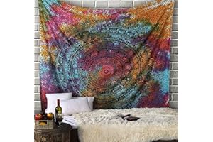 RAJRANG Multicolor indiano mandala arazzo muro appeso Elefante arazzi hippy hippie beach throw college deco
