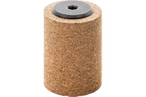 KORK-DEKO Spazzola in sughero, rullo in sughero, 70 x 97 mm, rullo in sughero per il servizio da sci, attacco esagonale standard, per cera da sci, cera fredda e liquida e fluor