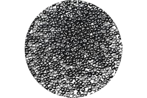 Bala&Fillic Perles de rocaille 4mm Noir couleur 1200pcs/100Grammes, perles de verre 6/0 pour fabrication de bracelets et de colliers (Noir)