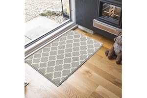 Serdim Rugs Washable Door Mat Kitchen Mats Non Slip Trellis Design Hall Runner- Indoor Door Mat - Hallway-Passage Corridor Doormats - Floor Mat