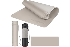 EliteAthlete Tapis yoga - Tapis de sport - Tapis fitness - Tapis de gymnastique antidérapant - Fitness Pilates - Tapis de gym - 183 x 61 x 0,6 cm - Tapis d'exercice avec sangle de transport + sac