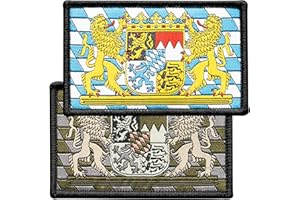 ALPENWOLF Bayern Patch Set – 2er Set Klassisch & Taktisch – 8×5 cm Gewebter Klett Aufnäher mit Bayernwappen – Für Rucksack, Cap, EDC Gear & Patch-Sammlung