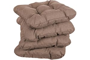 gutekissen Coussin de Chaise matelassé Garniture pour chaises/bancs pour la Maison et Le Jardin Coussin de Jardin Coussin d'assise Plusieurs Couleurs PI1 (50x50, Marron Clair, 4)
