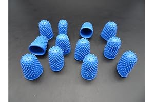 Progom - Dedil o dedal de goma - n° talla 1 (ø17 mm) - azul - Bolsita de 12 piezas