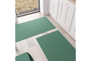 PETTI Artigiani Italiani - Tappeto Cucina, Passatoia Cucina, Tappeto Cucina Lavabile Antiscivolo, Tappeto Runner Cucina, Tappeto Tinta Unita 52x280 cm Verde, 100% Made in Italy