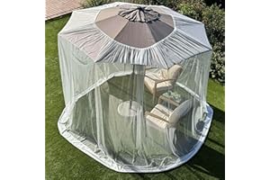 UB-STORE Moustiquaire pour Parasol 2.3 M | Grandes Tailles Et Tissu Conçu pour L'Extérieur | Blanc Maille De Protection Contre Les Insectes pour Patio, Porche Et Terrasse De Jardin