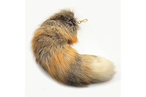 CHJIEJIE Generic Fox Tail Pendant Faux Fur Foxtail Prairie Fox Tail Antenna Extra Large Key Ring Bag Accessories Bag Pendant Car Decoration Soft Fluffy Approx. 40 cm