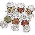 MADHULI Multipurpose Tree Shape Dry Fruit Serving Tray Traditional Design 6-Section Mukhwas Dani Silver Finish Serving Platters Mouth Freshener Mukhwas Box