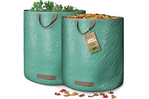 GardenGloss® 2X Sacs à Déchets de Jardin Avec Poignées - 272L Haute Capacité - Stable Aux UV et Hydrofuge - Sac de Jardin Réutilisable et Stable