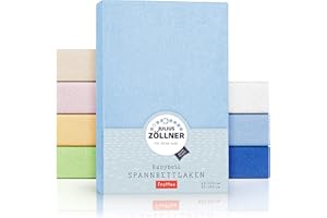Julius Zöllner Frottee Spannbettlaken für Baby- & Kinderbett, 60x120cm bis 70x140cm, STANDARD 100 by OEKO-TEX, hellblau 1 Stück (1er Pack)