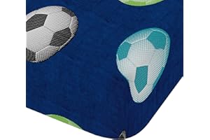 Catherine Lansfield Football 90x200cm Fitted Sheet Blau