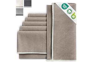 MIQIO® Designerskie serwetki bawełniane ze szlachetnym ozdobnym szwem I serwetki materiałowe ze 100% bawełny ekologicznej I zestaw 6 serwetek materiałowych 45 x 45 cm I certyfikat GOTS, BCI i Ökotex I