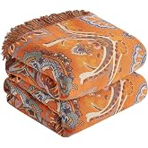 SE SOFTEXLY Tagesdecke 200 x 230 cm doppelseitige Boho-Decke Baumwolldecke mit Fransen kuschelige Flechtdecke Muster Couchdecke Sesseldecke Wendedecke f r TV oder Nickerchen auf dem Sessel Stern