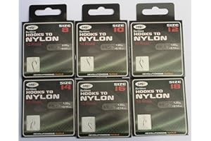 NGT - Anzuelos sin rebaba de nilón para pesca de agua dulce de 6 tamaños (60 unidades)