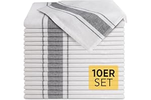 SIDORENKO Loco Bird ścierki do naczyń bawełniane, białe, zestaw 10 sztuk, 50 x 70 cm, chłonne, ścierki do naczyń do wycierania, ręczniki do naczyń, ręczniki kuchenne, suche ściereczki do kuchni, ściereczki do