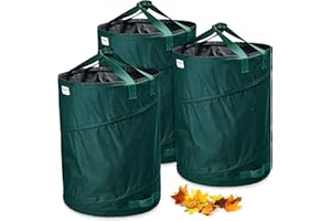 BALINCO 3x 170-litrowy wysuwany worek na odpady ogrodowe zielony samonony i stabilny | worek na licie | worek ogrodowy | zielone worki na odpady skadane, due wykonane z wyjtkowo wytrzymaego poliestru 220 g/m² (3x 170 litrów)