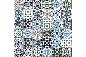 Cerames piastrelle ceramiche marocchine Muhit – ceramiche piastrelle mosaico decorative per il bagno, la cucina, sotto le scale | Piastrelle colorate marocchine con motivo orientale 10x10 cm