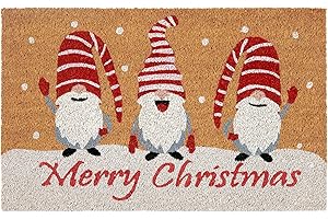 Hanse Home Wycieraczka kokosowa na Boże Narodzenie – antypoślizgowa mata zatrzymująca brud, naturalna do wnętrz, wycieraczka gnomy Merry Christmas, włókno kokosowe, mata do wejścia i zadaszonego