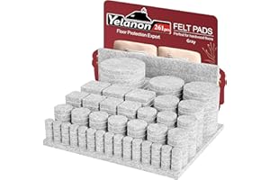 ‎YELANON Yelanon Filzgleiter Selbstklebend 261 Stück Filzgleiter Für Stühle Möbelgleiter Selbstklebend Filz Chair Leg Floor Protectors Grau