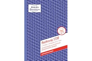 Avery Zweckform Invoice Book First and Second Page Printed Non-Carbon Paper A5 2x40 Pages (German Text)