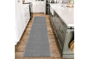 ‎HOMEBYHOME HomebyHome Kurzflor Teppich Läufer Flur 80 x 150 cm Grau - Waschbarer Teppich für Schlafzimmer, Wohnzimmer und Ideal als Küchenteppich - Flauschiger Teppich Extra Weich, Einfarbig, rutschfest, Klein