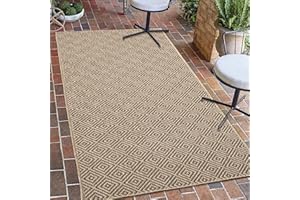 Teppich-Traum Dywan do wnętrz i na zewnątrz, wzór w romby, wytrzymały, nowoczesny, na taras, balkon, do ogrodu, odporny na warunki atmosferyczne, wygląd juty, 80 x 150 cm