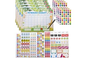 THE LADYBIRDS COMPANY Reward Behaviour Chart with Over 1000 Star Stickers for Kids Potty Training and Good Behaviour Aid