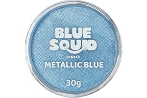 ‎BLUE SQUID Blue Squid PRO Schminke Face Paint und Bodypaint - Metallic Blau 30g, Hochwertige, professionelle, wasserbasierte Einzelbehälter, Face und Bodypaint Farbe für Erwachsene, Kinder, Fasching und SFX
