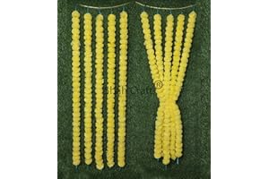 SHAH CRAFTS. Shah Crafts Artificial Marigold Garland Flower Yellow Phool Mala Toran Pack Of 10 For Home Temple Decoration Diwali Pooja Indian Wedding, Outdoor Indoor Floral Themed Party Decor