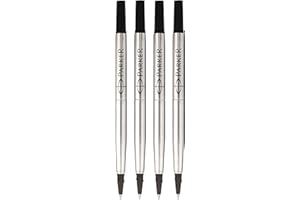 Parker Quink Recharge pour Stylo Roller Pointe Fine Noir - Lot de 4