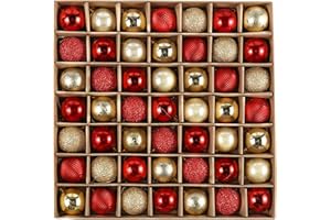 ‎VALERY MADELYN Valery Madelyn Weihnachtskugeln,49 stück Christbaumkugeln Weihnachtskugel mit Geschenkpaket, Weihnachtsbaumschmuck Christbaumschmuck mit Aufhänger,deko Weihnachten,Thema Rot Gold