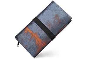 PG MASK GUGGIARI® Blague à Tabac en Tissu Doux avec Compartiments Pratiques pour: Filtres Tips, Papier à Rouler et Briquet – Pochette pour Sachet de Tabac à Rouler de 30/50 g (Rusty Metal)