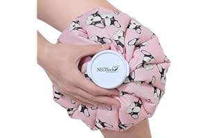 NEOtech Care - Sacca per ghiaccio - coperchio superiore a vite per cold pack - riutilizzabile e flessibile (Bulldog rosa, 28cm)