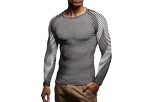 Leif Nelson Strickpullover Herren Rundhals - Dünner Männer Strick Pullover für Winter & Sommer - Coole Crewneck Männer Pullover mit Rundkragen