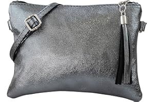 SH Leder, Anny G248 - Borsetta a tracolla in vera pelle, pochette, borsa da sera, 22 x 15 cm